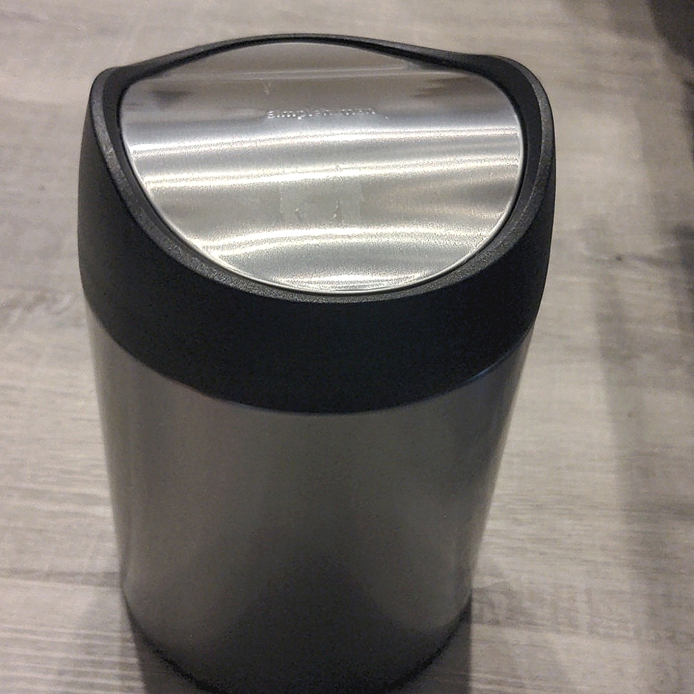 Simplehuman 1.5 Liter Mini Countertop Trash Can, Brushed Stainless